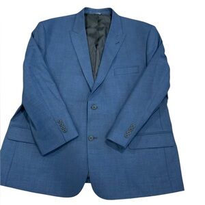 Synrgy Performance Sport Coat Blue Plaid Two Button Double Vented 50R